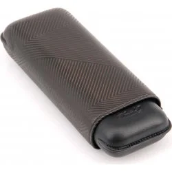 Husă din piele neagră Davidoff XL-2 cu frunză, pentru trabucuri