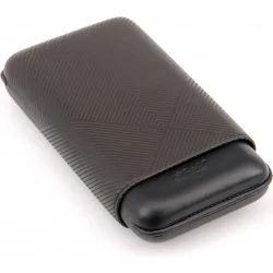 Husă din piele neagră Davidoff XL-3 cu frunză, pentru trabucuri