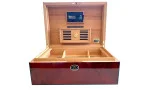 Humidor Daniel Marshall castaniu cu finisaj de nod lemnos imagine 7