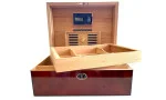 Humidor Daniel Marshall castaniu cu finisaj de nod lemnos imagine 8