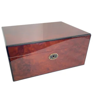 Humidor Daniel Marshall maro-auriu cu finisaj de nod lemnos imagine 3