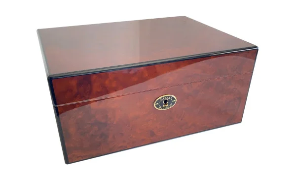 Humidor Daniel Marshall maro-auriu cu finisaj de nod lemnos imagine 3