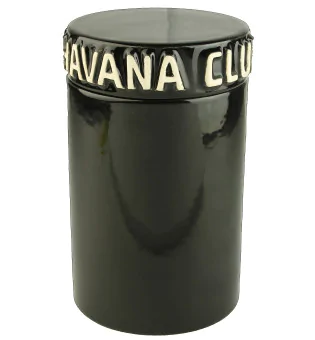 Borcan negru pentru trabucuri Havana Club Tinaja