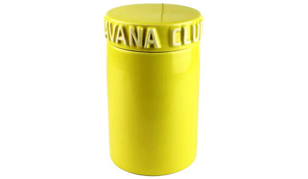 Borcan galben pentru trabucuri Havana Club Tinaja