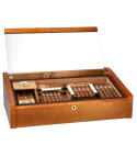 Humidor cu capac din sticlă adorini Vega Deluxe maro