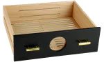 Sertar pentru adorini Humidor Chianti medium negru cu gaura pentru higrometru imagine 6