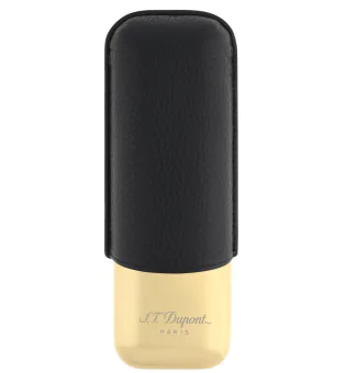 Husă S.T. Dupont pentru 2 trabucuri negru cu auriu 183250