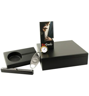 Set BigSmoke negru pentru humidor