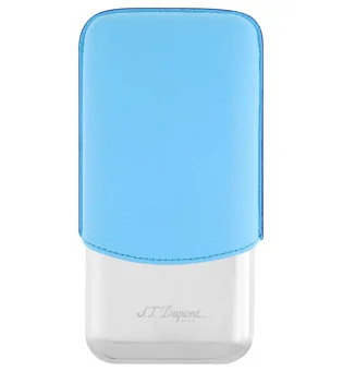 Husă S.T. Dupont pentru 3 trabucuri, turcoaz și crom 183364