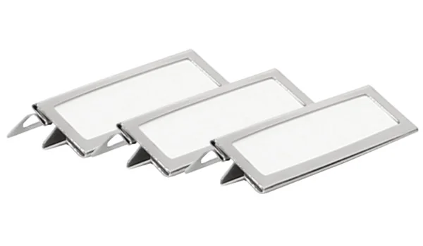 Cleme metalice argintii adorini pentru etichete, pachet de 3 bucăți