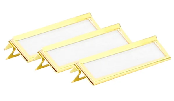 Cleme metalice argintii adorini pentru etichete, pachet de 3 bucăți