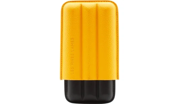 Husă galbenă Les Fines Lames pentru trei trabucuri