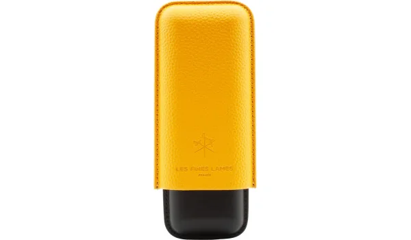 Husă galbenă Les Fines Lames pentru două trabucuri