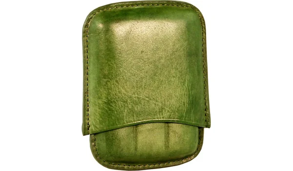 Husă Angelo din piele verde pentru 3 trabucuri