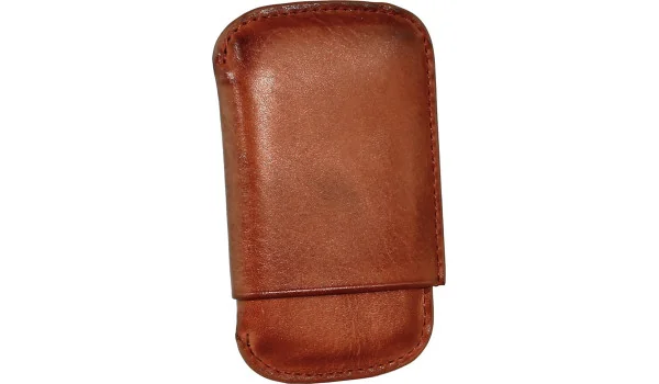 Husă Angelo din piele culoarea coniacului, pentru 4 trabucuri/țigarete