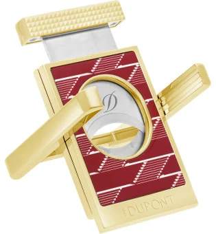 Tăietor și suport S.T. Dupont Monogram 1872 pentru trabucuri, roșu închis 003478