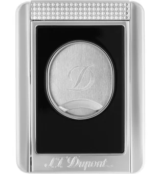 Tăietor cu lamă dublă S.T. Dupont cu suport pentru trabuc, negru cu crom