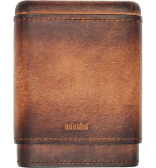 Husă adorini din piele naturală maro cu aspect vintage pentru 3-5 trabucuri