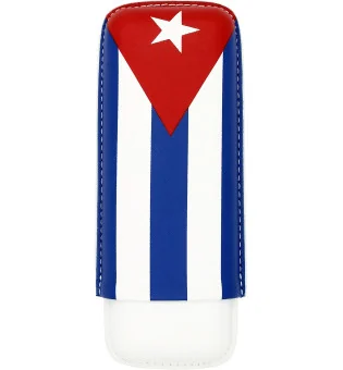 Carcasă cu steagul cubanez pentru 2 trabucuri
