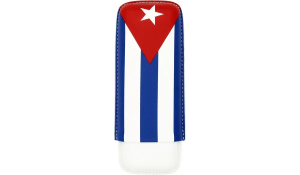 Carcasă cu steagul cubanez pentru 2 trabucuri
