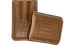 Husă Jemar Coco din piele pentru trei trabucuri, bej 464/3