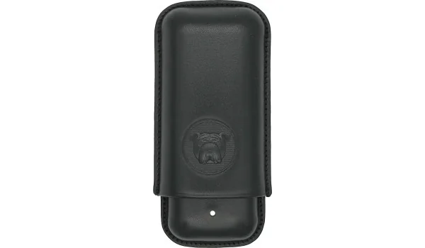 Husă neagră Bulldog by Dunhill pentru 2 trabucuri Robusto