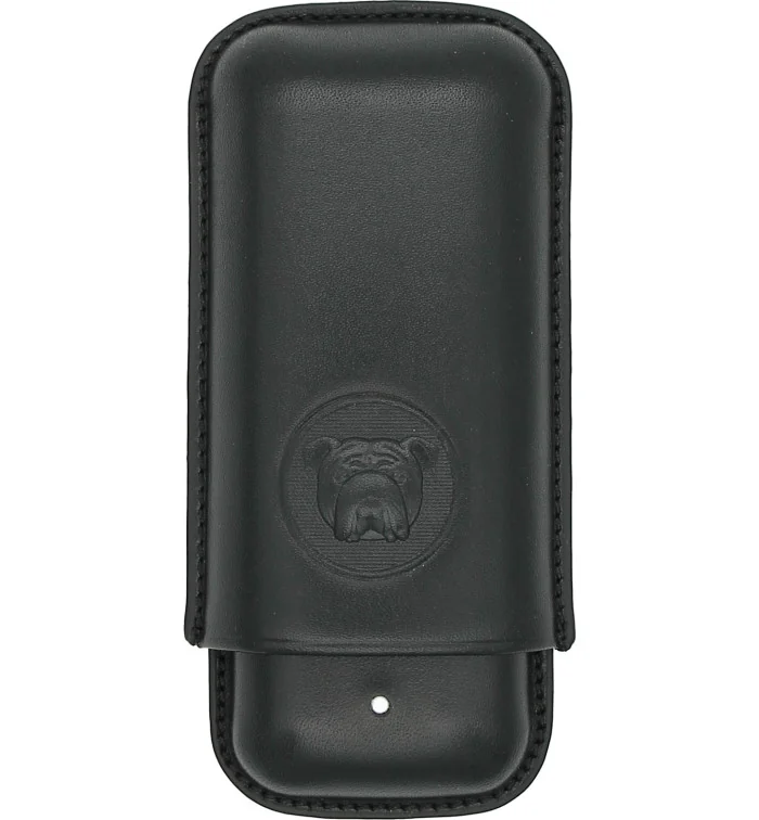 Husă neagră Bulldog by Dunhill pentru 2 trabucuri Robusto