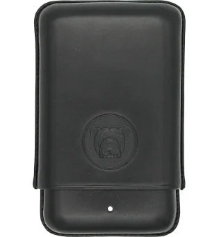 Husă neagră Bulldog by Dunhill pentru 3 trabucuri Robusto