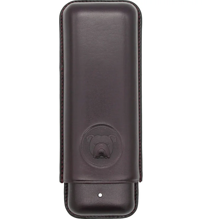 Husă vișinie Bulldog by Dunhill pentru 2 trabucuri Corona Extra