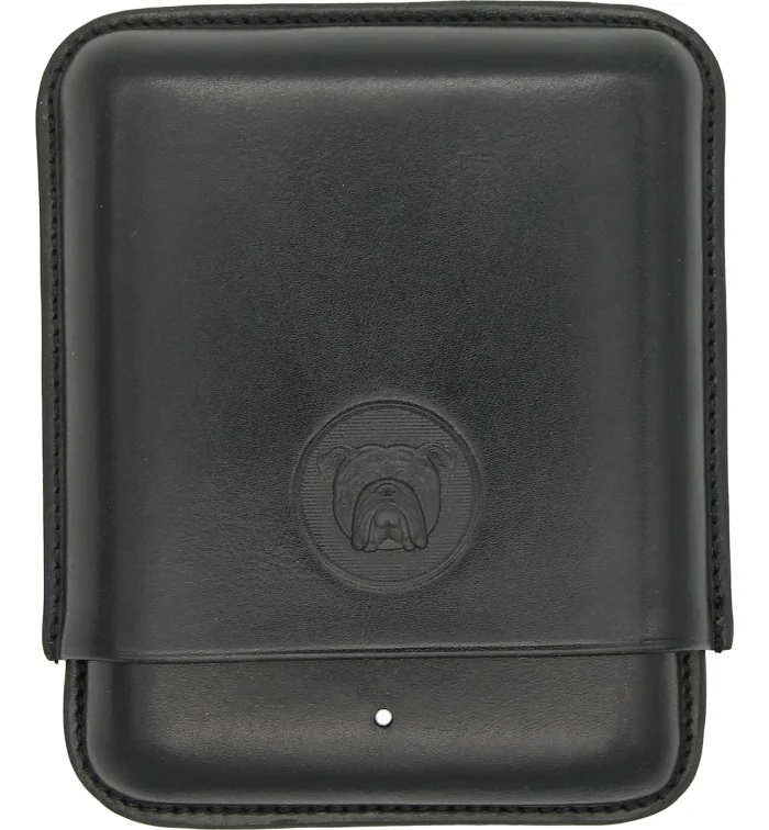 Husă neagră Bulldog by Dunhill pentru 4 trabucuri Robusto