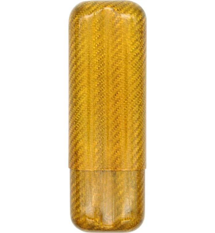 Husă din fibră de carbon aurie pentru 2 trabucuri cu diametru 57 imagine 2