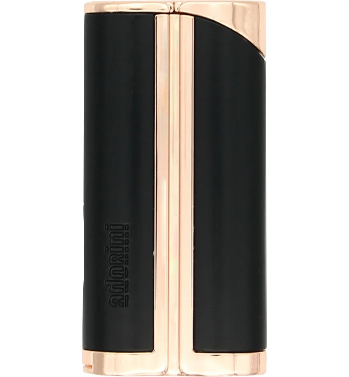 Brichetă cu un singur jet adorini Curve negru cu roz auriu, cu perforator de trabuc inclus imagine 4