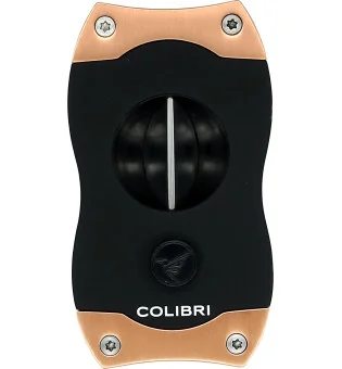 Cutter trabuc Colibri V-Cut negru/aur roz