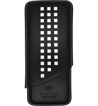 Husă triplă din piele neagră Cohiba Behike pentru trabucuri