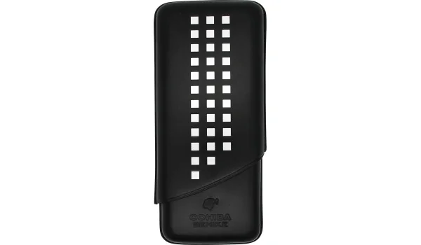 Husă triplă din piele neagră Cohiba Behike pentru trabucuri imagine 2