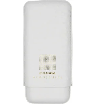 Husă Cohiba Atmosphere din piele pentru trabucuri, alb și auriu