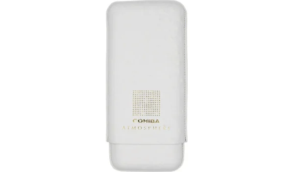 Husă Cohiba Atmosphere din piele pentru trabucuri, alb și auriu