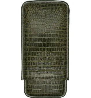 Husă Hoyo de Monterrey din piele verde pentru 3 trabucuri