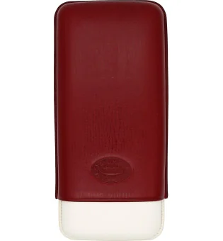 Husă Romeo y Julieta din piele, roșu cu gri, pentru 3 trabucuri