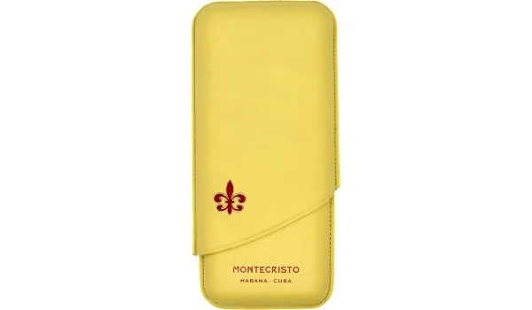 Etui pentru trabucuri Montecristo, galben, pentru 3 trabucuri