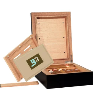 BigSmoke Humidor Mini Black cu pachet Boveda 72%