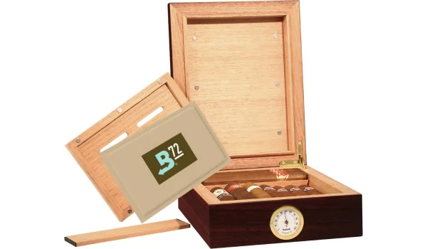 BigSmoke Humidor Mini Brown cu pachet Boveda 72%