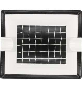 Scrumieră din porțelan negru cu alb model crocodil