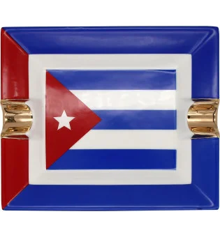 Scrumieră din ceramică, cu steagul cubanez, pentru trabucuri